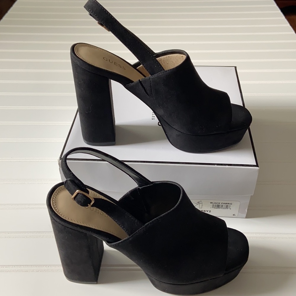 Guess Caleesy Black Platform Block Heel - image 3
